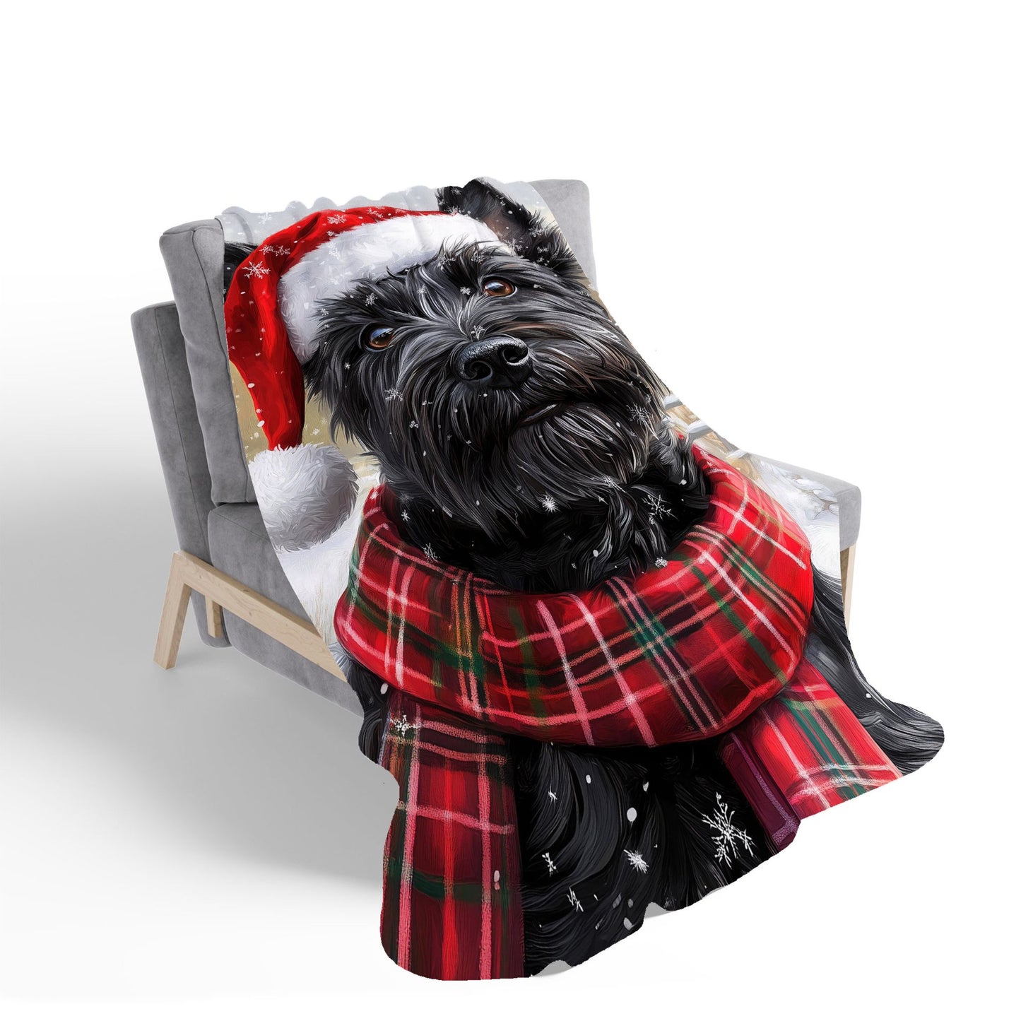 Christmas Scottish Terrier Sherpa Blanket