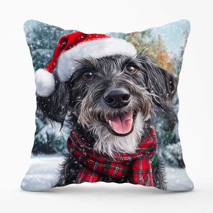 Christmas Scottish Deerhound Cushion