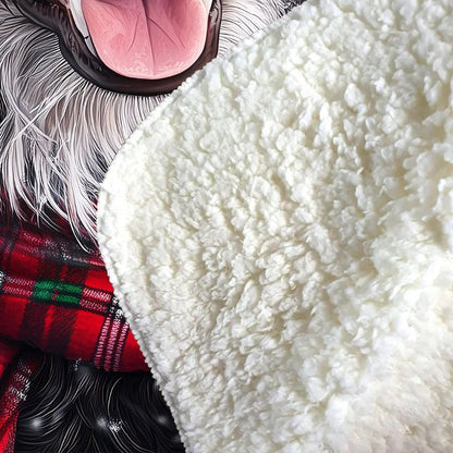 Christmas Scottish Deerhound Sherpa Blanket