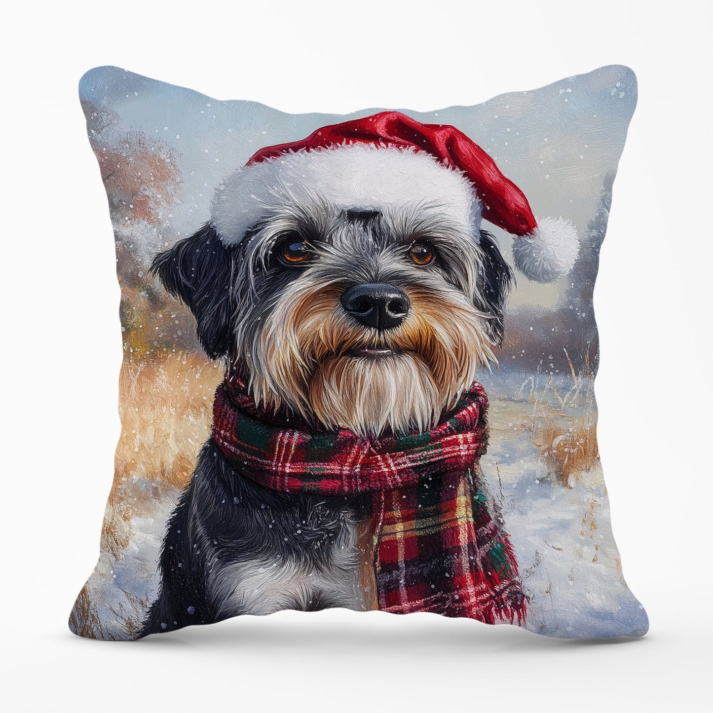 Christmas Schnauzer Cushion