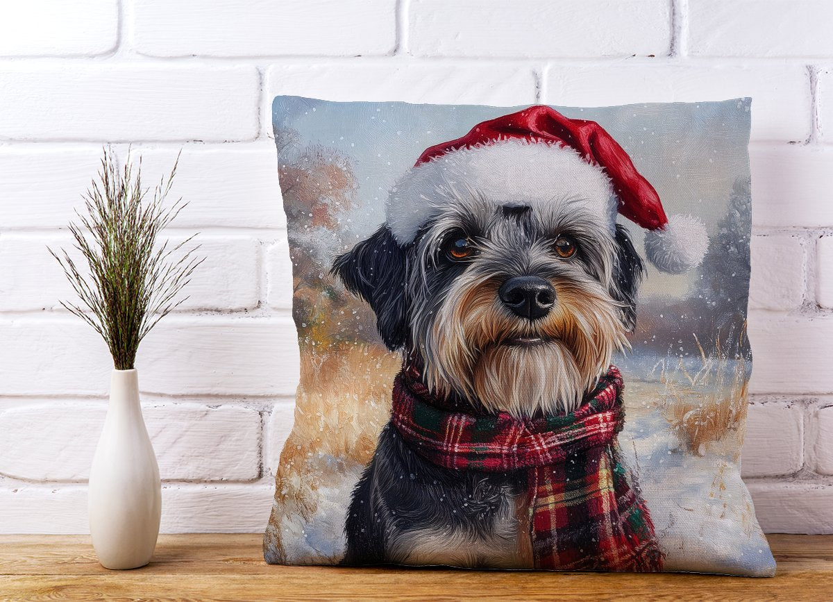 Christmas Schnauzer Cushion