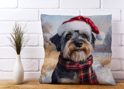 Christmas Schnauzer Cushion