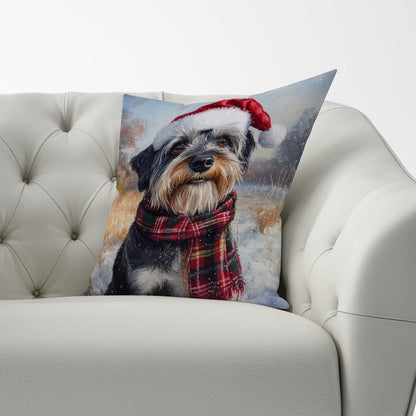 Christmas Schnauzer Cushion