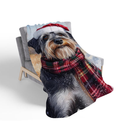 Christmas Schnauzer Sherpa Blanket