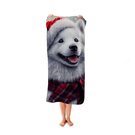 Christmas Samoyed Beach Towel