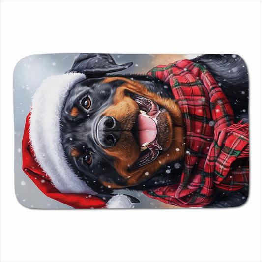 Snowy Christmas Rottweiler Sherpa Blanket