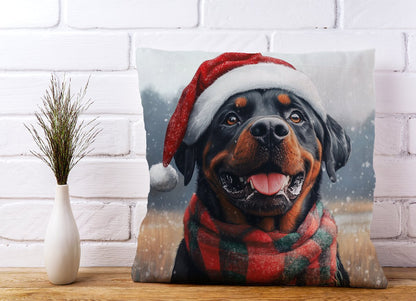 Christmas Rottweiler Cushion