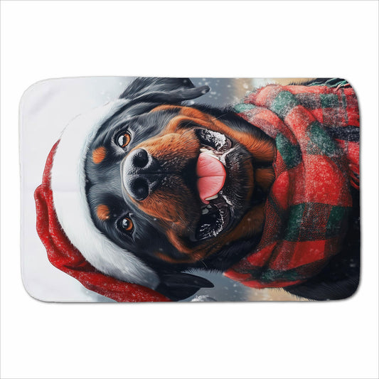 Christmas Rottweiler Sherpa Blanket