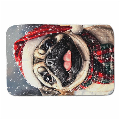 Christmas Pug Sherpa Blanket