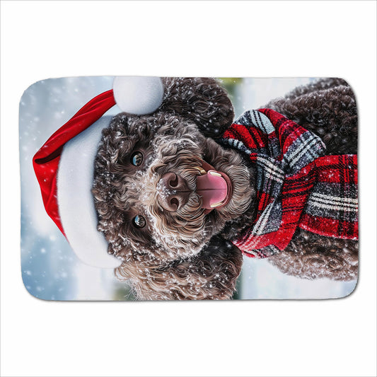 Snowy Christmas Poodle Sherpa Blanket