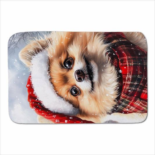 Snowy Christmas Pomeranian Sherpa Blanket