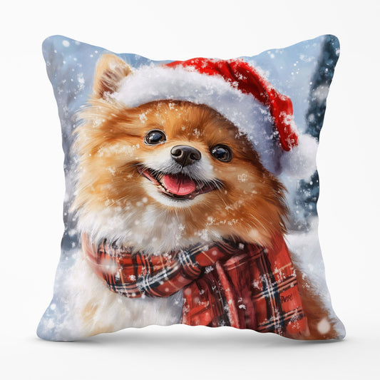 Christmas Pomeranian Cushion