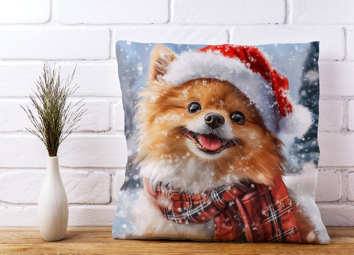 Christmas Pomeranian Cushion