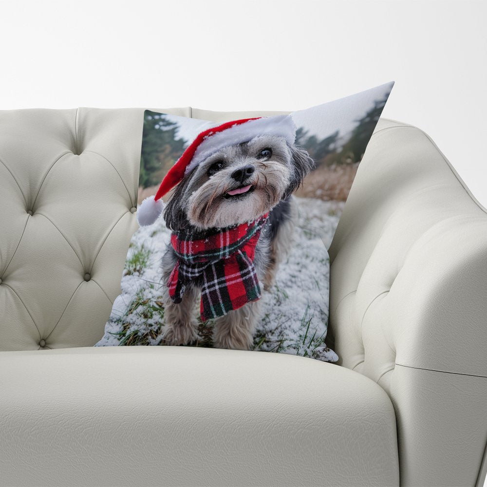 Christmas Lhasa Apso Cushion