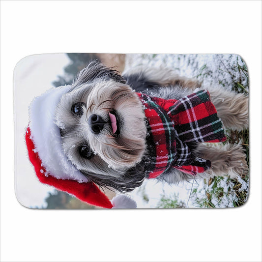 Christmas Lhasa Apso Sherpa Blanket