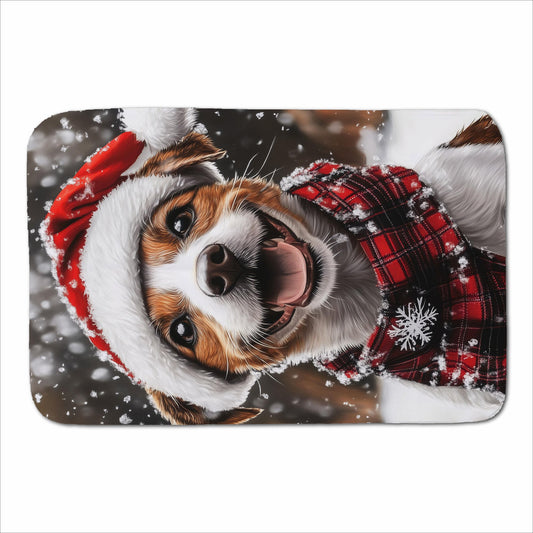 Snowy Christmas Jack Russell Sherpa Blanket