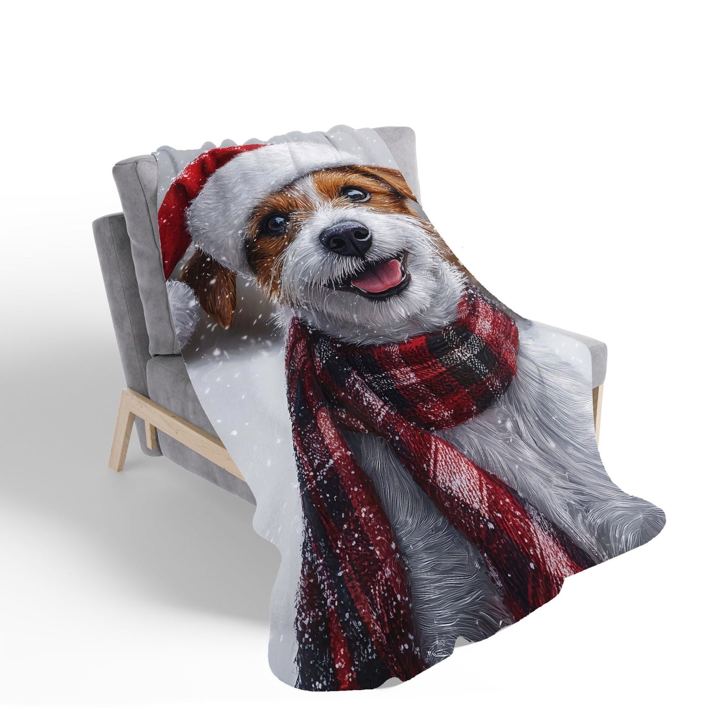 Christmas Jack Russell Sherpa Blanket
