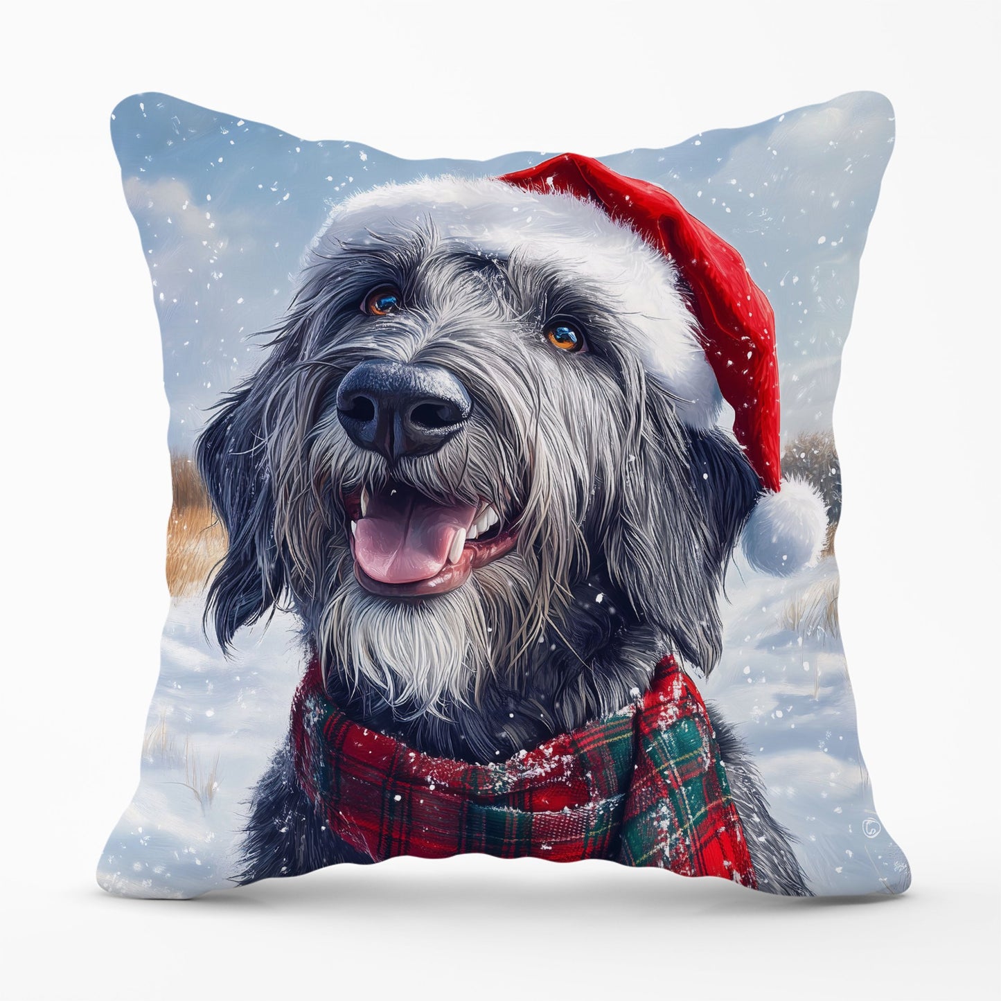 Christmas Irish Wolfhound Cushion