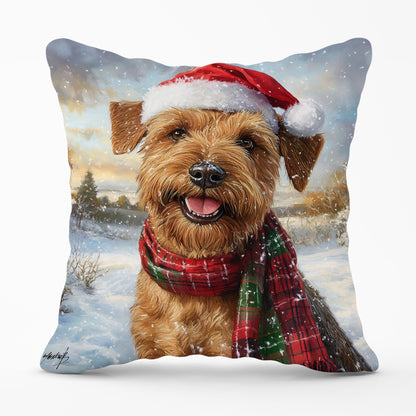 Snowy Christmas Irish Terrier Cushion