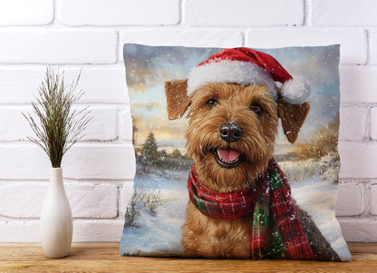 Snowy Christmas Irish Terrier Cushion