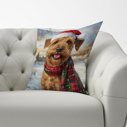 Snowy Christmas Irish Terrier Cushion