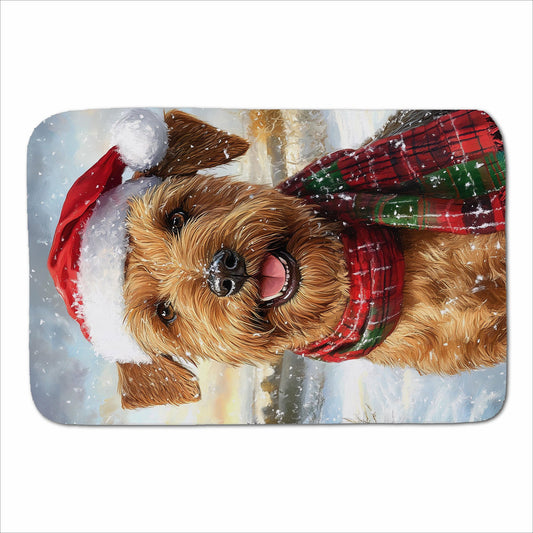 Snowy Christmas Irish Terrier Sherpa Blanket