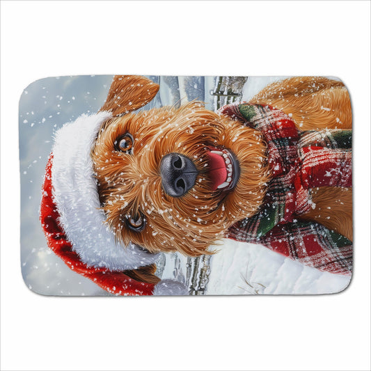 Christmas Irish Terrier Sherpa Blanket