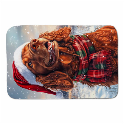 Snowy Christmas Irish Setter Sherpa Blanket