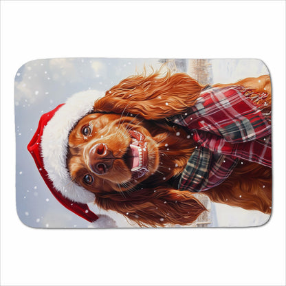 Christmas Irish Setter Sherpa Blanket