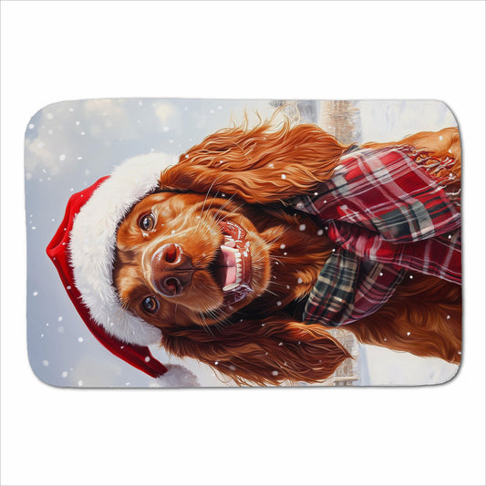 Christmas Irish Setter Sherpa Blanket