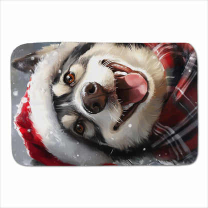 Christmas Husky Sherpa Blanket