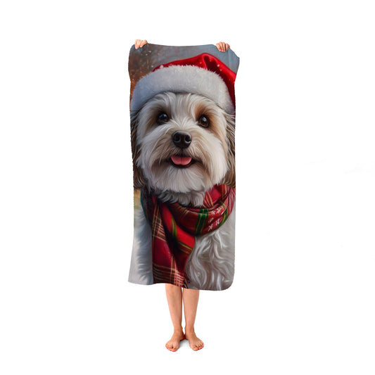 Christmas Havanese Beach Towel