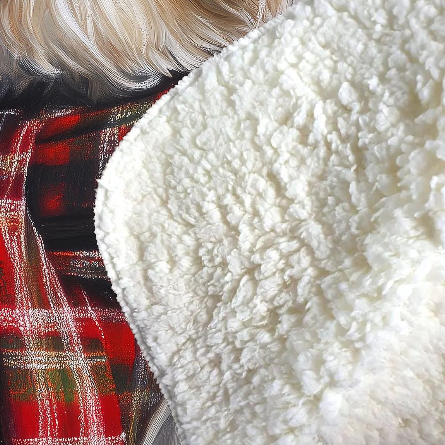 Snowy Christmas Havanese Sherpa Blanket