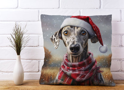 Snowy Christmas Greyhound Cushion