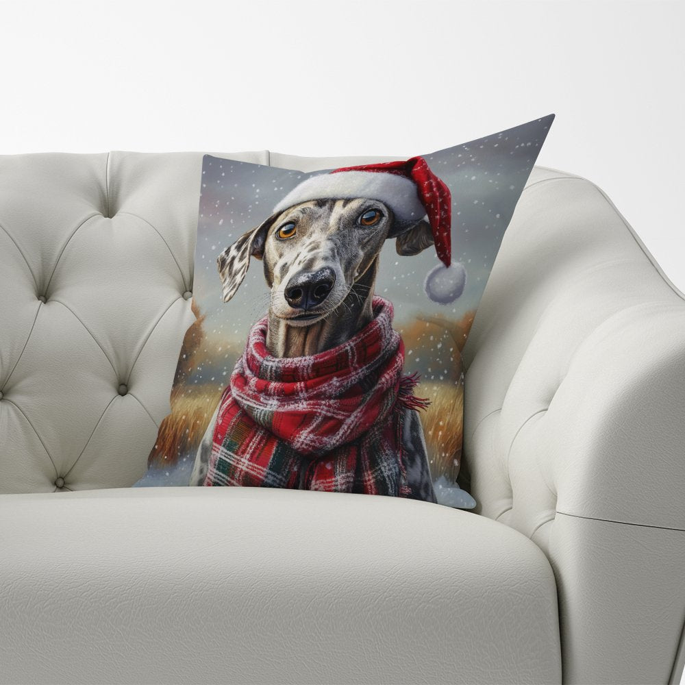 Snowy Christmas Greyhound Cushion