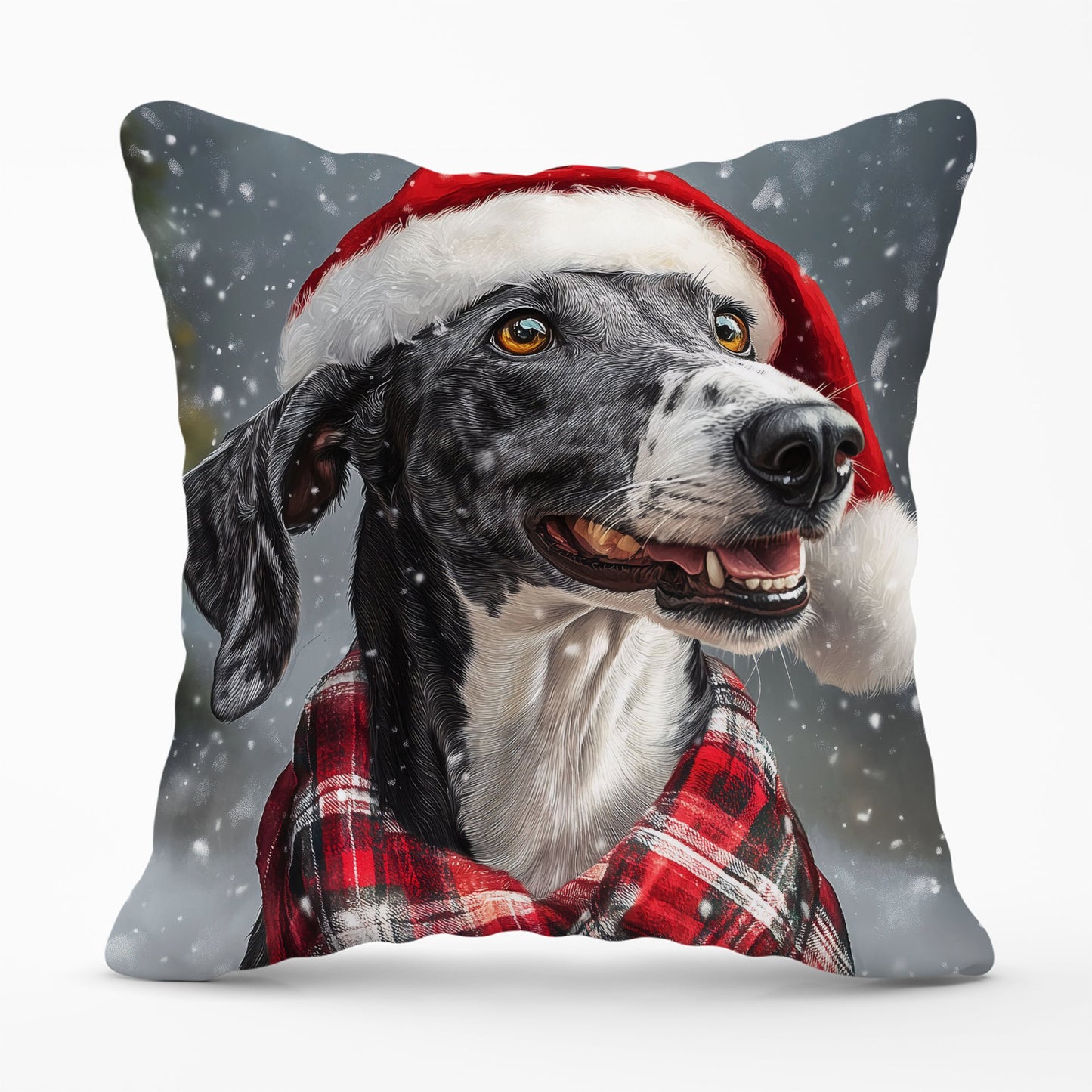 Christmas Greyhound Cushion
