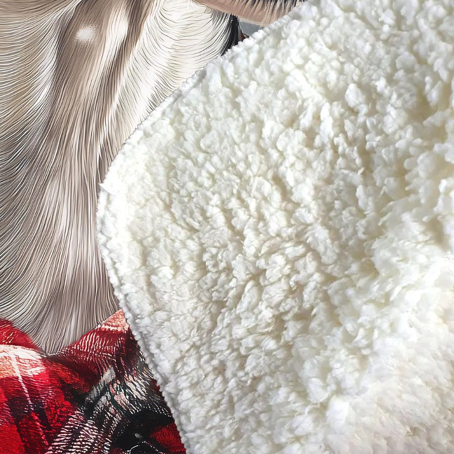 Christmas Greyhound Sherpa Blanket