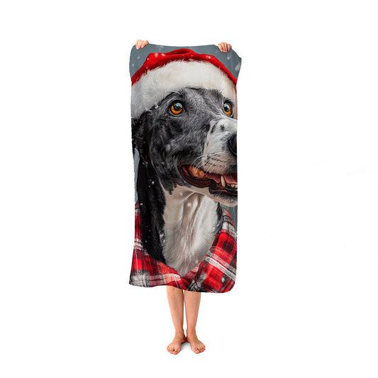 Christmas Greyhound Beach Towel