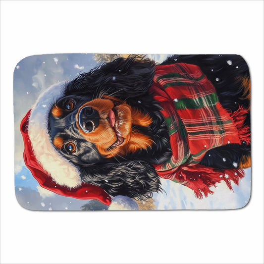 Snowy Christmas Gordon Setter Sherpa Blanket