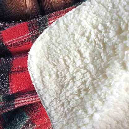 Christmas Gordon Setter Sherpa Blanket