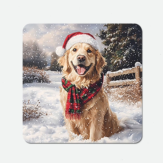 Christmas Golden Retriever Coasters