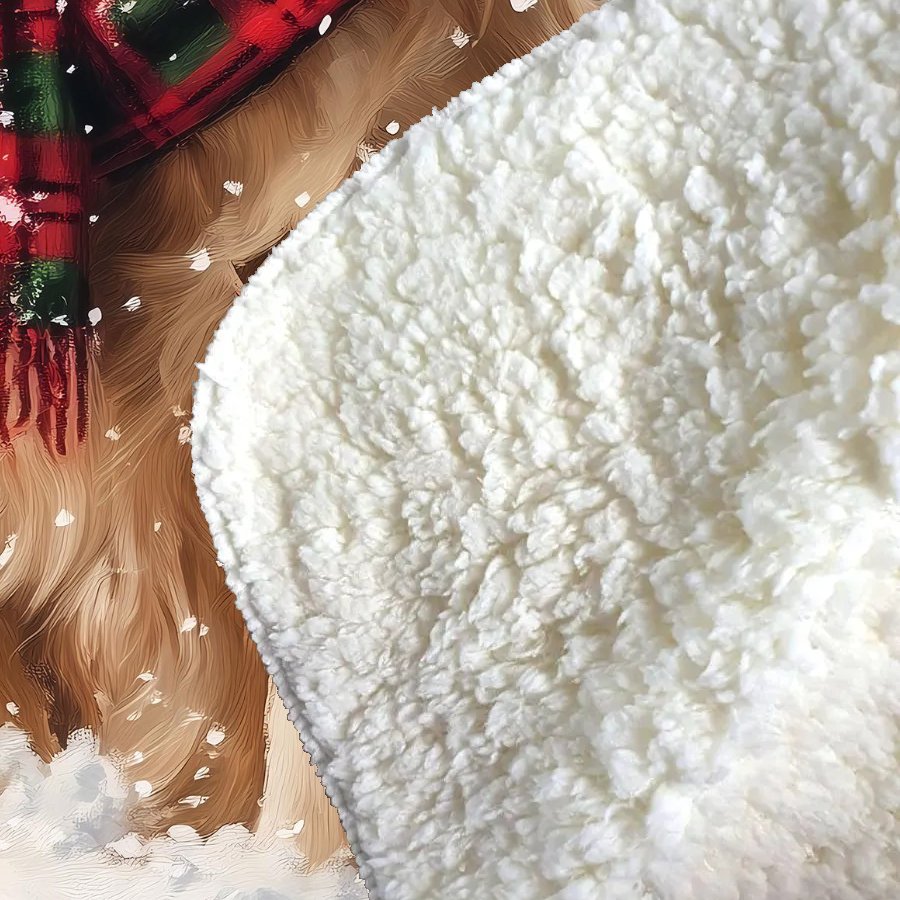 Christmas Golden Retriever Sherpa Blanket