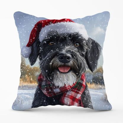 Snowy Christmas Giant Schnauzer Cushion