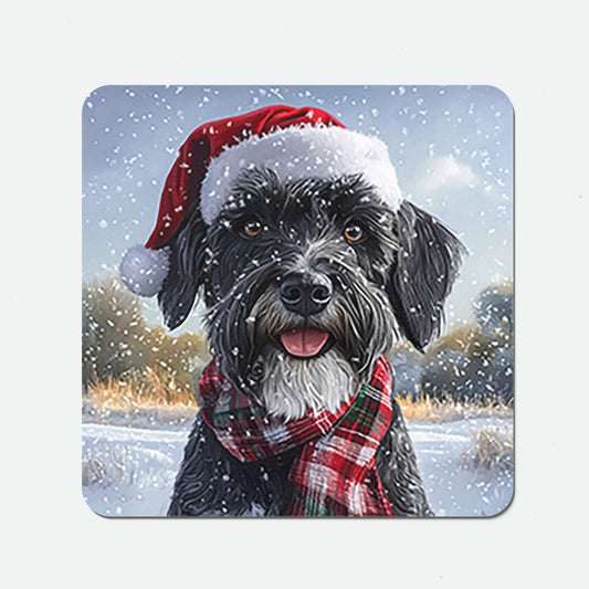 Snowy Christmas Giant Schnauzer Coasters
