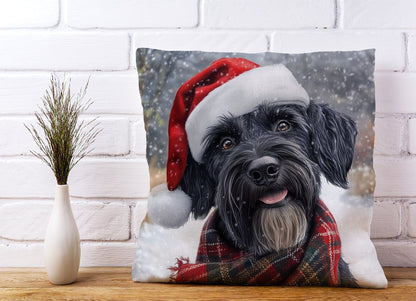 Christmas Giant Schnauzer Cushion