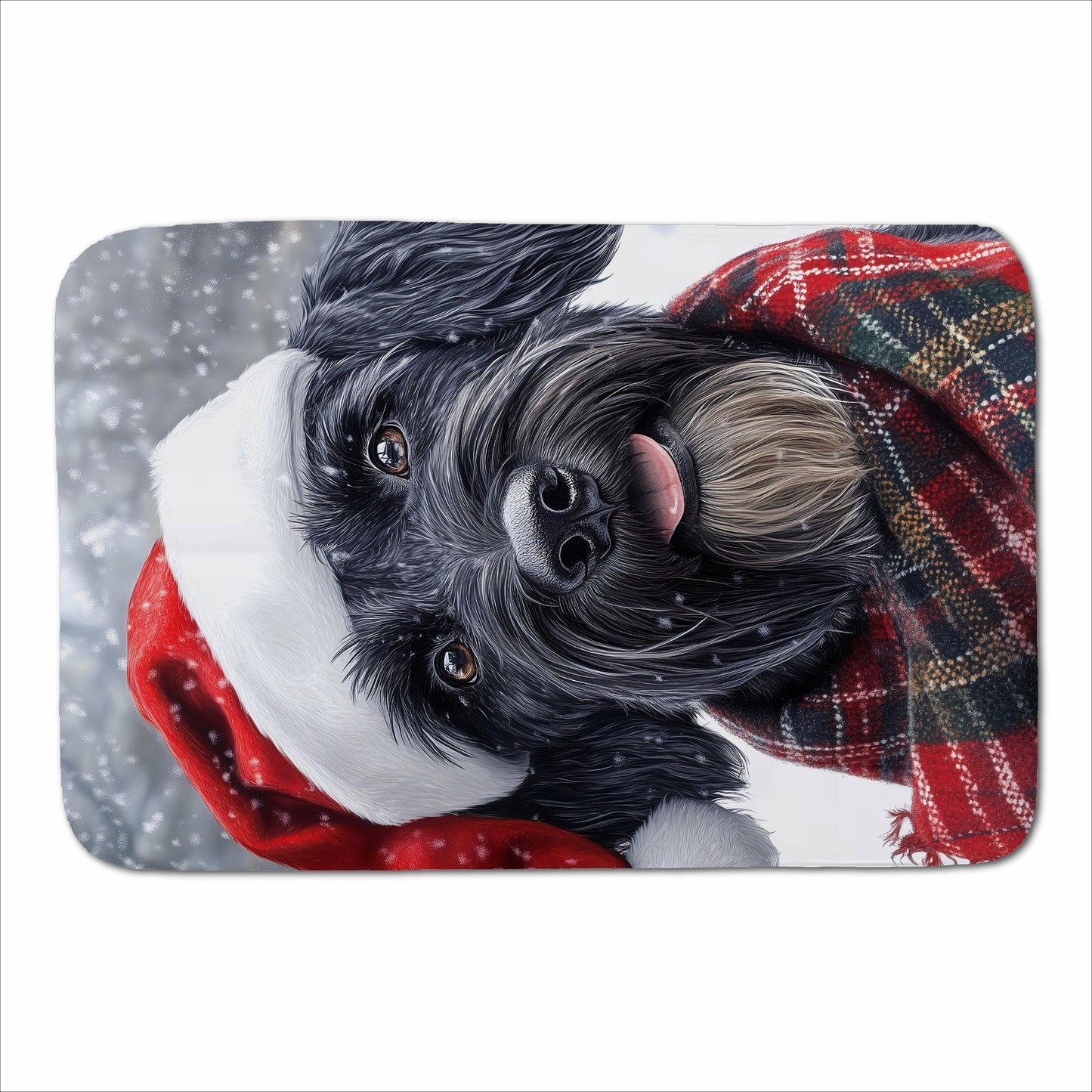 Christmas Giant Schnauzer Sherpa Blanket