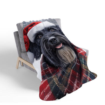 Christmas Giant Schnauzer Sherpa Blanket