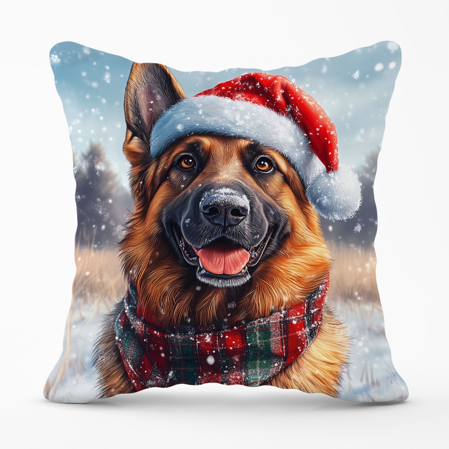 Christmas German Shepherd Cushion