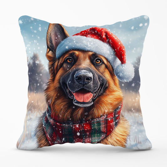Christmas German Shepherd Cushion