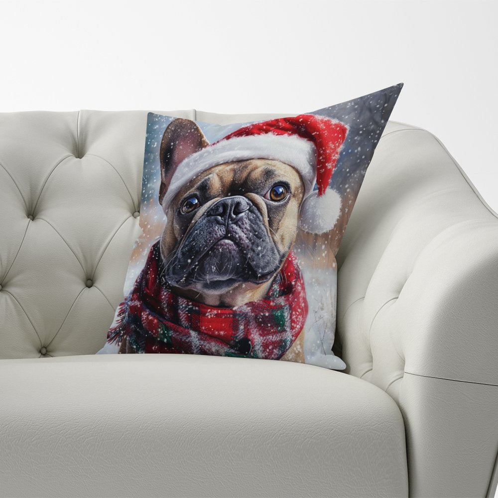 Christmas French Bulldog Cushion